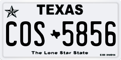TX license plate COS5856