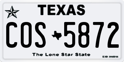 TX license plate COS5872