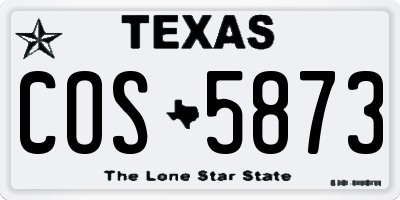 TX license plate COS5873