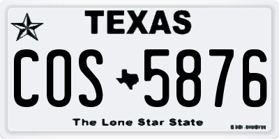 TX license plate COS5876