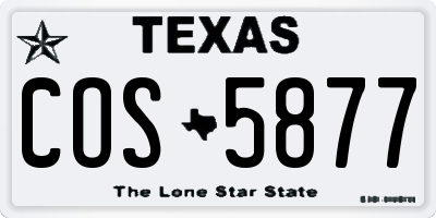 TX license plate COS5877