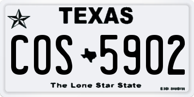 TX license plate COS5902