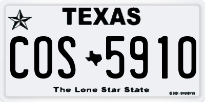 TX license plate COS5910