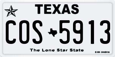TX license plate COS5913
