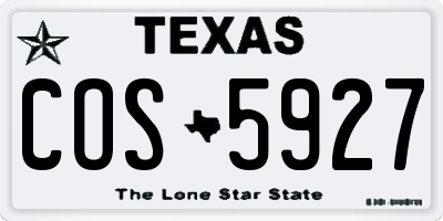TX license plate COS5927