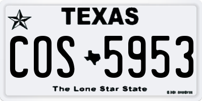 TX license plate COS5953