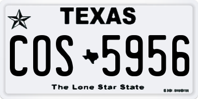 TX license plate COS5956
