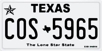 TX license plate COS5965