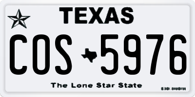 TX license plate COS5976