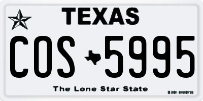 TX license plate COS5995