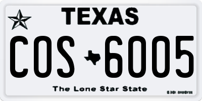 TX license plate COS6005