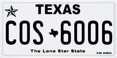 TX license plate COS6006