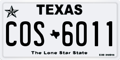 TX license plate COS6011