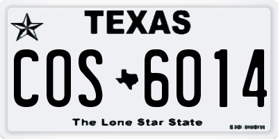 TX license plate COS6014