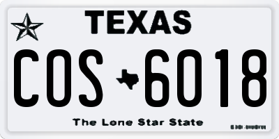 TX license plate COS6018