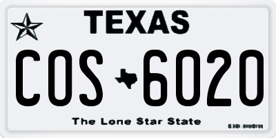 TX license plate COS6020