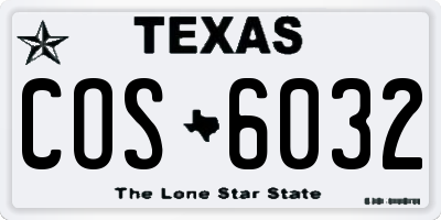 TX license plate COS6032