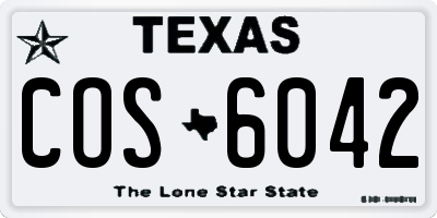 TX license plate COS6042