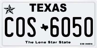 TX license plate COS6050