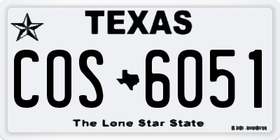 TX license plate COS6051