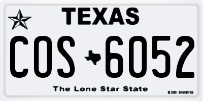 TX license plate COS6052