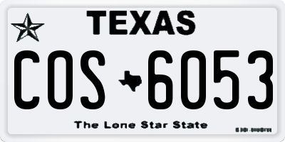 TX license plate COS6053