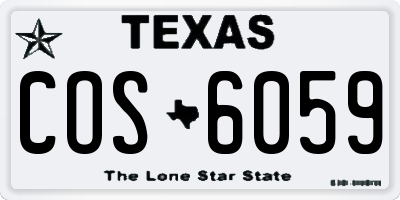 TX license plate COS6059