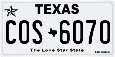 TX license plate COS6070