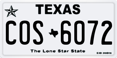 TX license plate COS6072