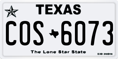 TX license plate COS6073