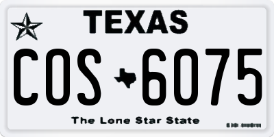 TX license plate COS6075