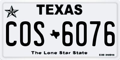 TX license plate COS6076