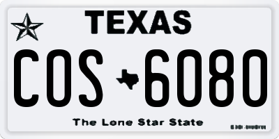 TX license plate COS6080