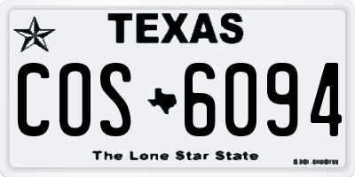 TX license plate COS6094