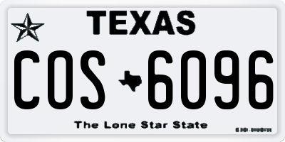 TX license plate COS6096