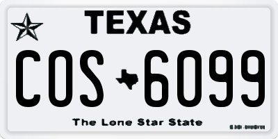 TX license plate COS6099