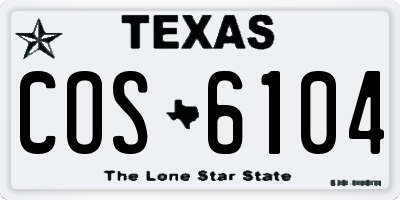TX license plate COS6104