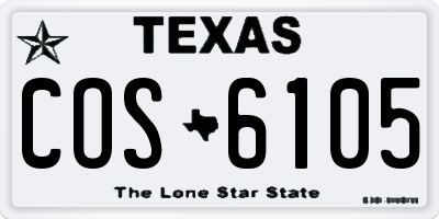 TX license plate COS6105