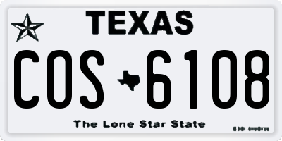 TX license plate COS6108