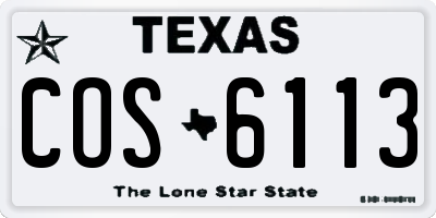 TX license plate COS6113