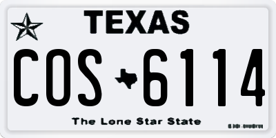 TX license plate COS6114