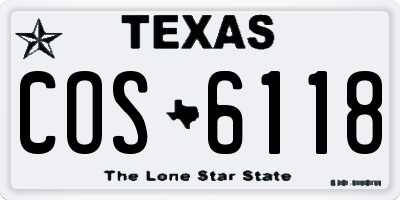 TX license plate COS6118