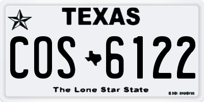 TX license plate COS6122