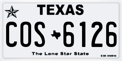 TX license plate COS6126