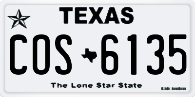 TX license plate COS6135