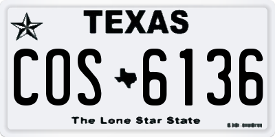TX license plate COS6136