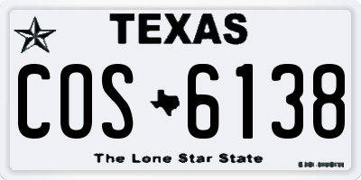 TX license plate COS6138