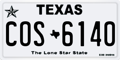 TX license plate COS6140