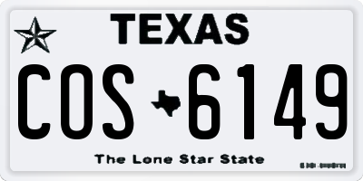TX license plate COS6149