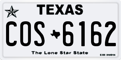 TX license plate COS6162